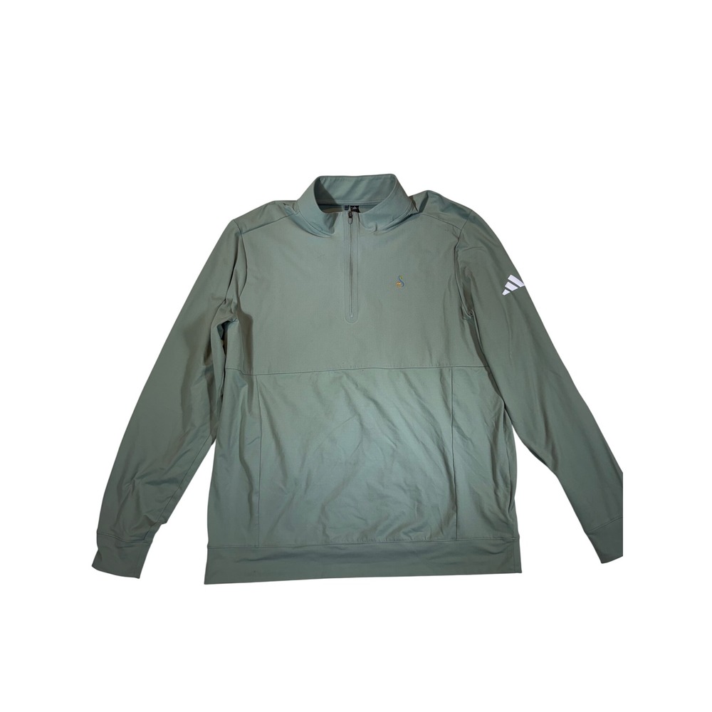 Adidas Golf 1/4 Zip Pullover Long Sleeve Shirt Green Men's Large